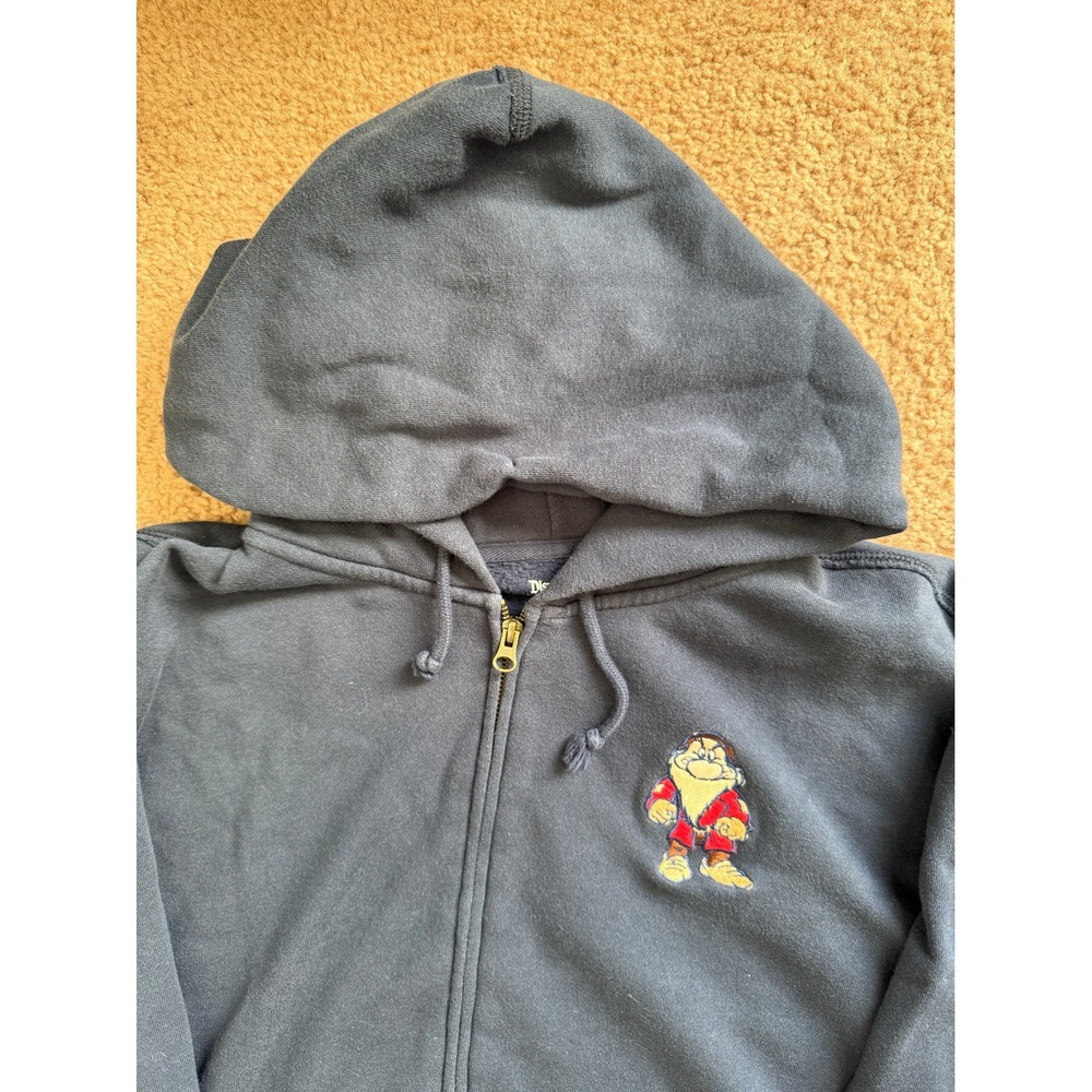 Disneyland Walt Disney World Size Large Grumpy Dwarf Zip Up Hoodie Mens - Picture 4 of 8